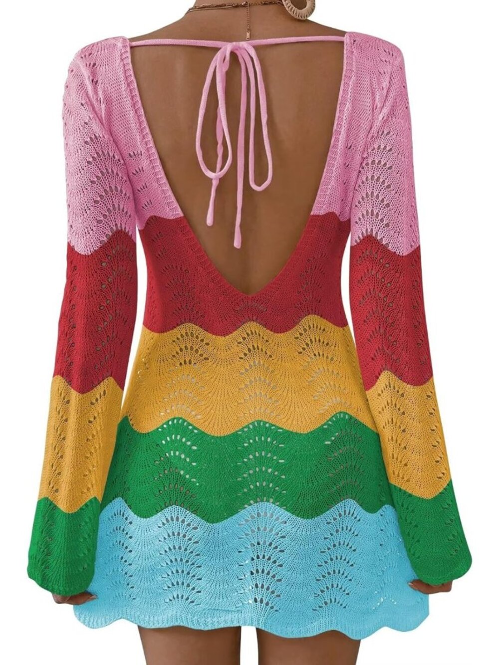 Chic Summer Open Back Swimsuit Cover-Up for Women, XS-3XL, Beach Ready Fashion